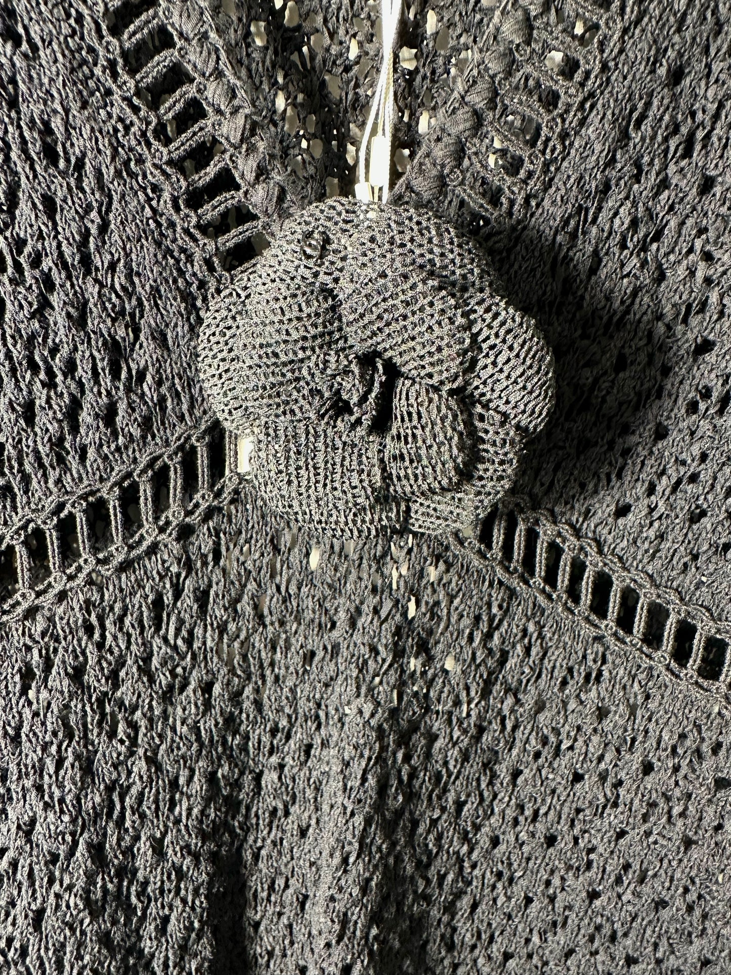 CHANEL black crochet camellia dress