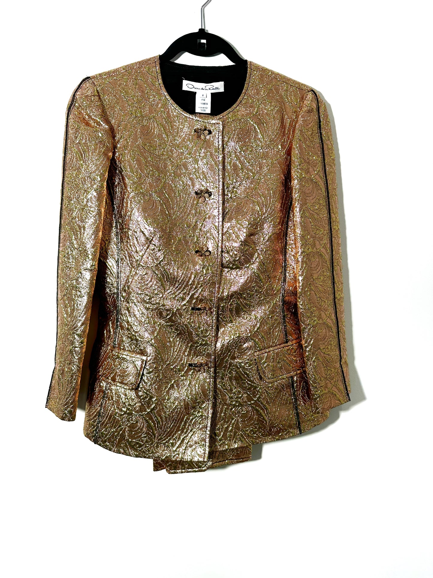 OSCAR DE LA RENTA rose gold brocade suite