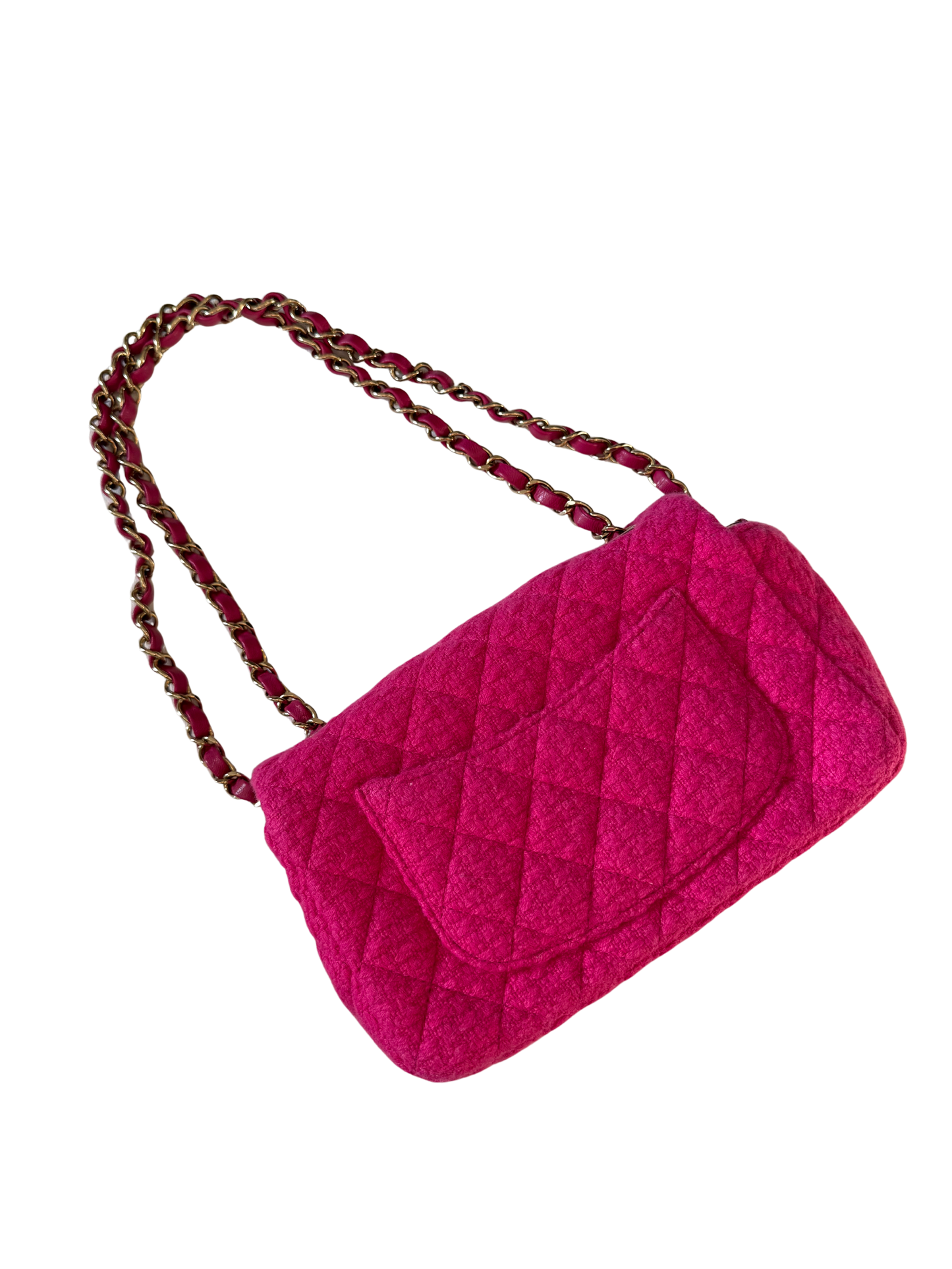 CHANEL Pre-Owned 2022 Mini Classic Tweed Double Flap Shoulder Bag